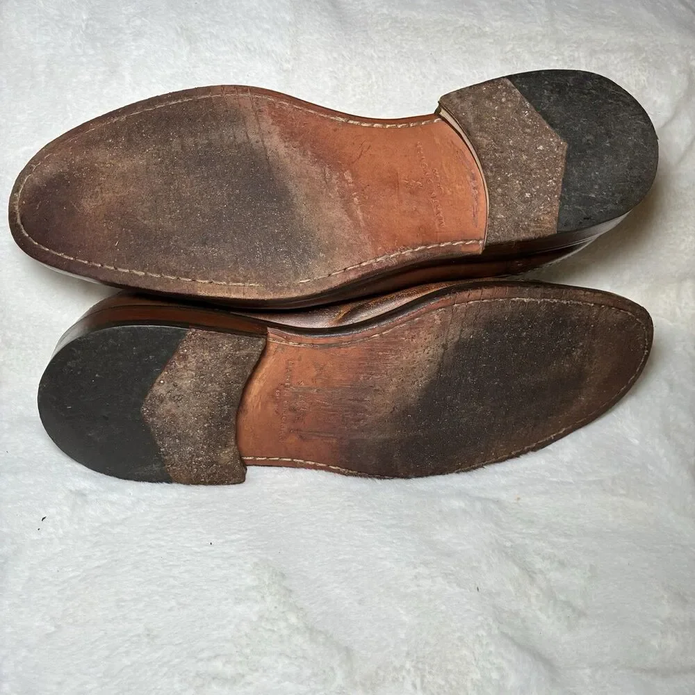 Martin Dingman Cambridge Cap Toe Oxford Dress Shoe Mens 9.5 Brown Whiskey Brogue